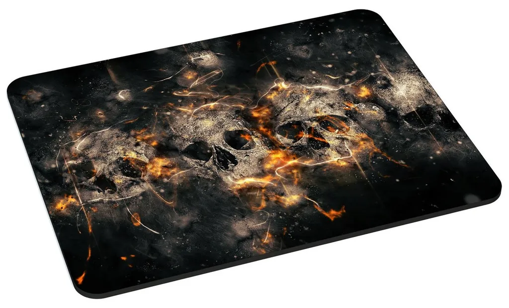 Tapis de souris de bureau antidérapant 22x18 cm motif têtes de mort