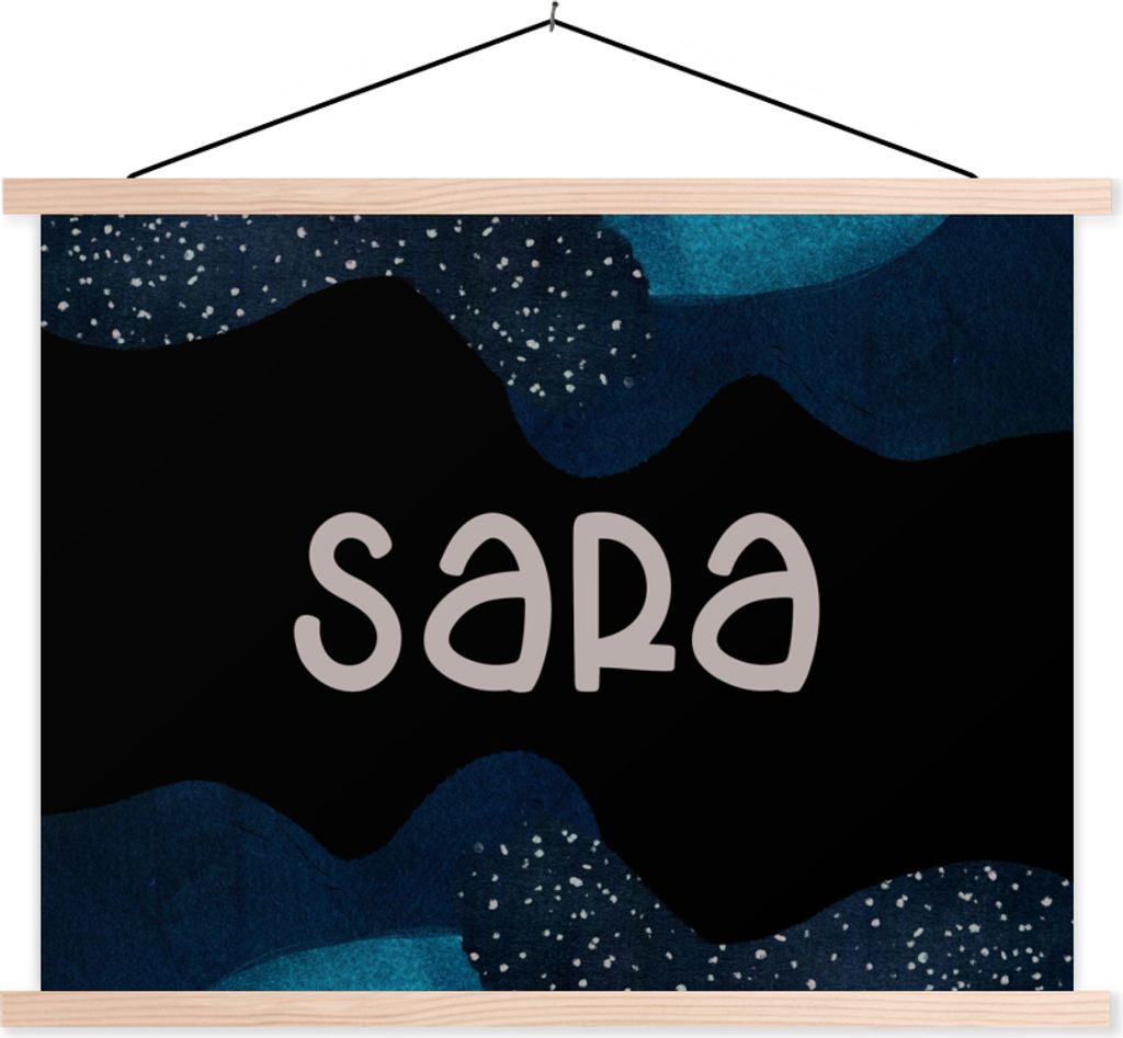 MuchoWow Textilposter Sara - Pastell - Mädchen 60x45 cm mit holzfarbenen Rahmen - Bild