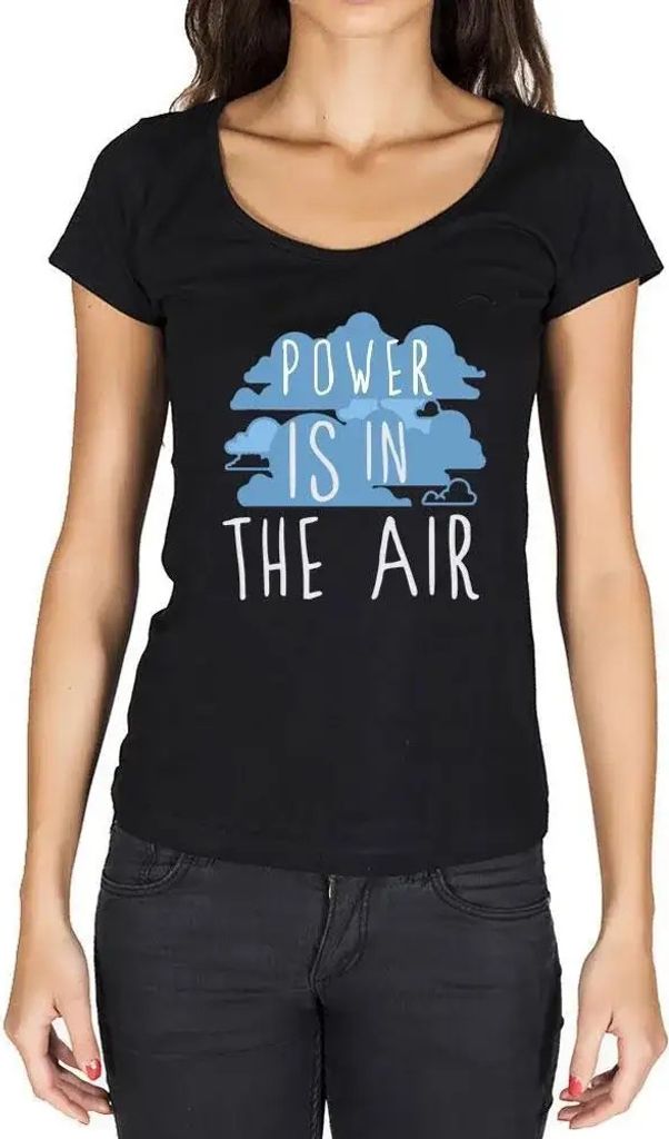 Damen Grafik T-Shirt Macht liegt in der Luft – Power Is In The Air – Öko-Verantwortlich Vintage Jahrgang Kurzarm Lustige Druck Geburtstag Gesc...