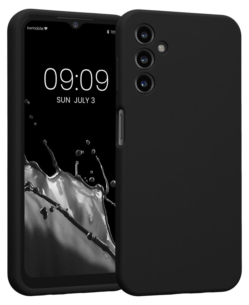 kwmobile Hülle kompatibel mit Samsung Galaxy A14 5G - Hülle Silikon gummiert - Handyhülle - Handy Case in Schwarz