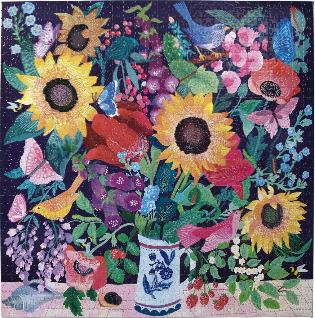eeBoo Puzzle Blumen Summer Bouquet - 1000 Teile Karton