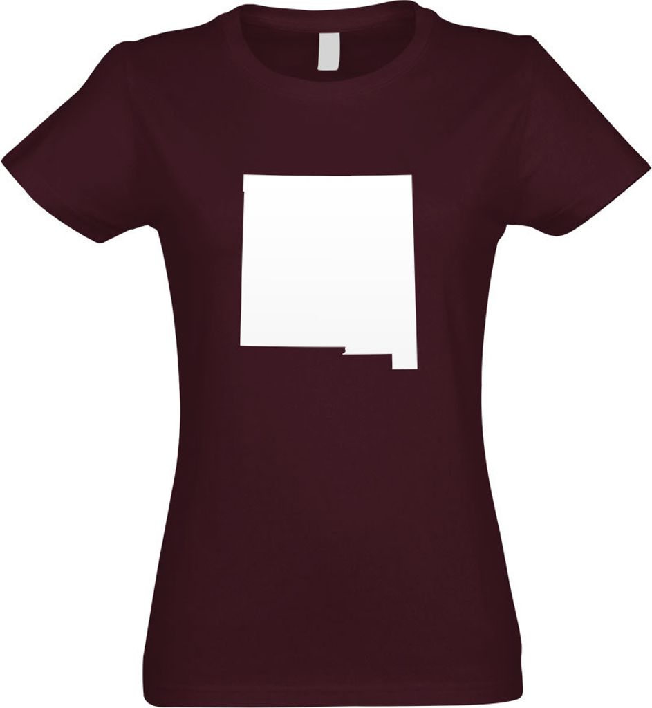 Kiwistar - T-Shirt tailliert - Damen - Burgund - USA - Bundesstaat - New Mexico - mit Motiv Bedruckt - Funshirt Design - Sport - Freizeit - Damen - XL