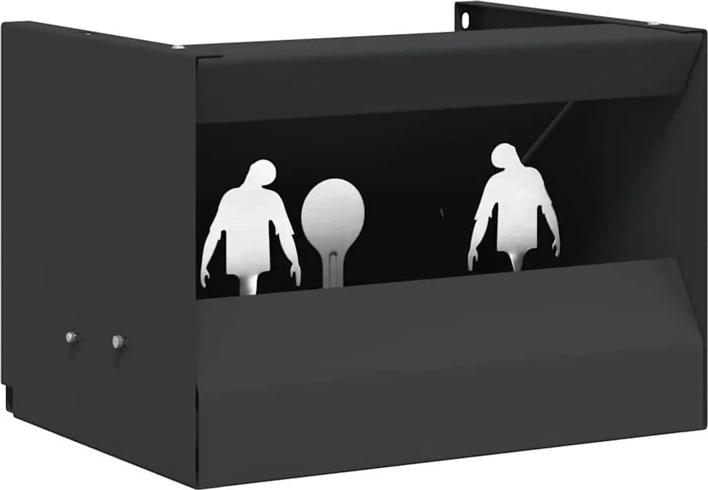 Boîte à balles Noir 29x22x20 cm en Acier Robuste - Rangement Sport
