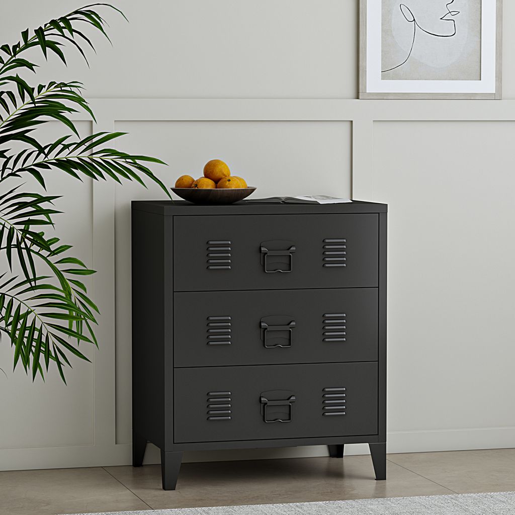 Metallschrank 'Hämeenlinna' 60x40x72cm Schwarz Produktbild 