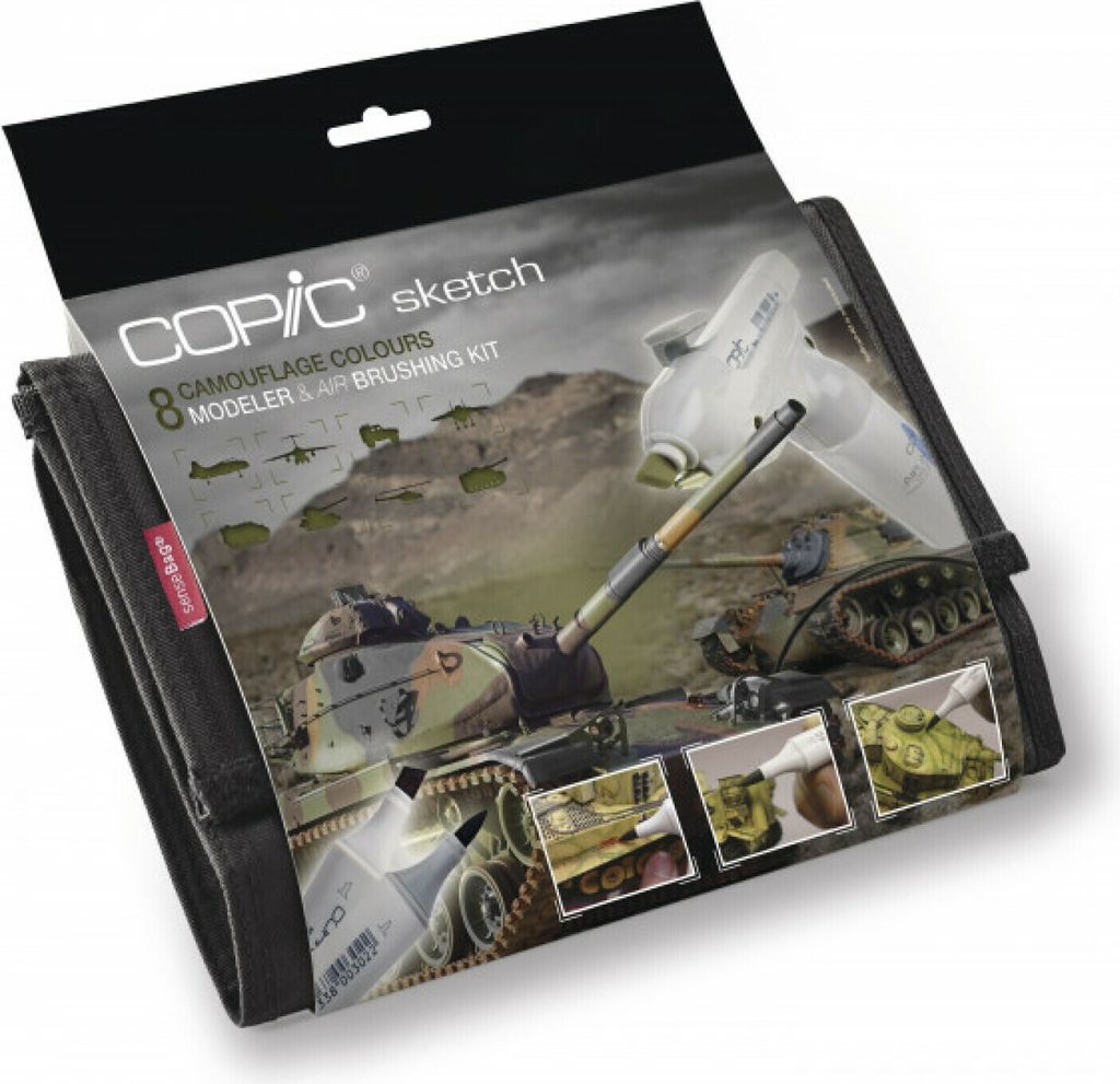 Copic Sketch Set Grafikmarker im Wallet - Camouflage - Nachfüllbar mit Copic Ink - 9Stk
