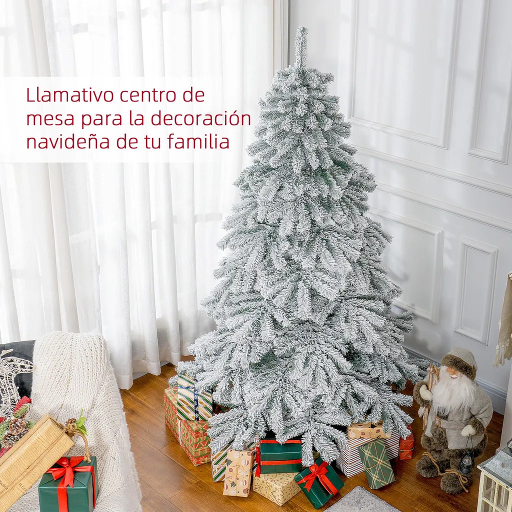 Sapin de Noël 627 branches denses et support en métal pour salon - 4