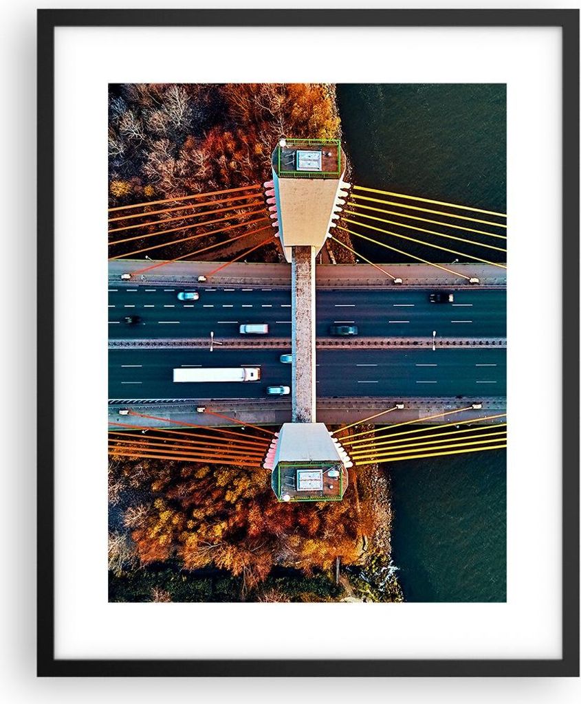 Gerahmtes Poster - Schwarzer Rahmen - Brücke Siekierkowski Produktbild 