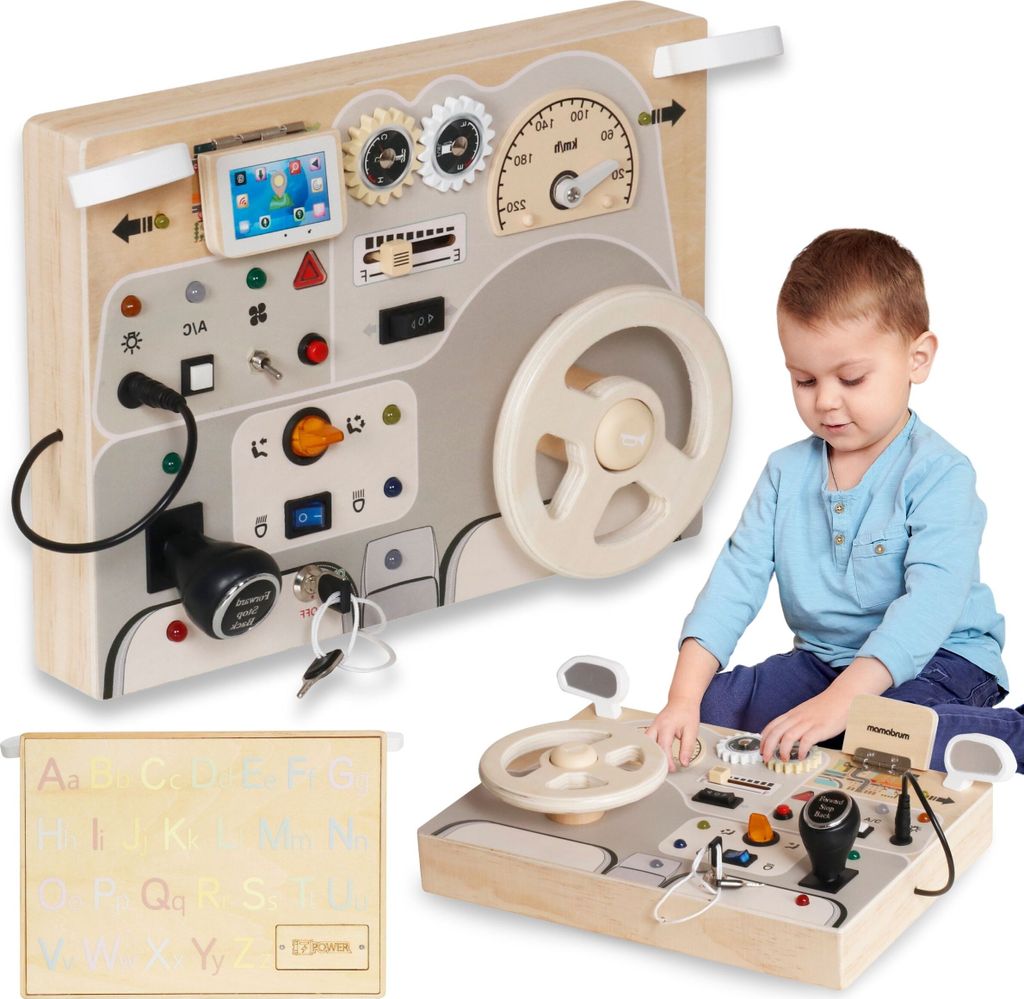 Mamabrum Montessori Busy Board – Holz-Spieltafel Produktbild 