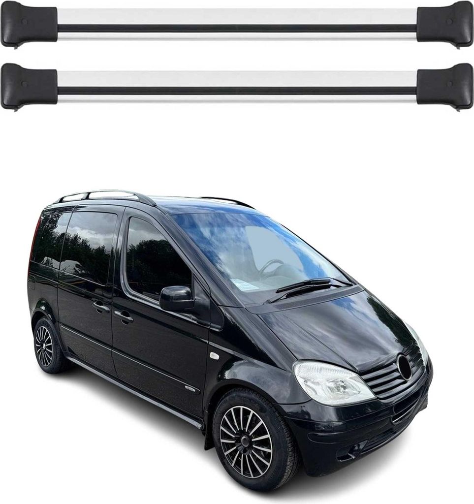Dachträger Grundtäger für Mercedes Vaneo 2001-2005 75kg Aluminium Silber 2 tlg