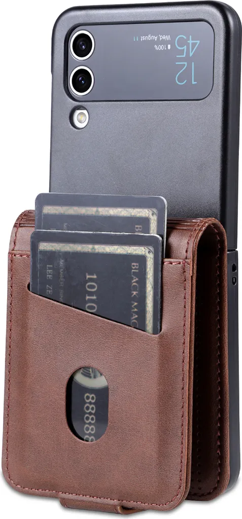 Samsung Galaxy Z Flip 4 5G Cover Pelle Caffè: Stile Urbano e Stand - 6