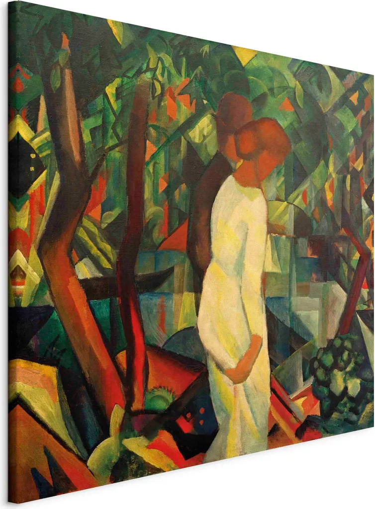 Quadro su tela italiano - Coppia nel bosco (August Macke) 70x70 cm Riproduzioni l-F-11589-b-a