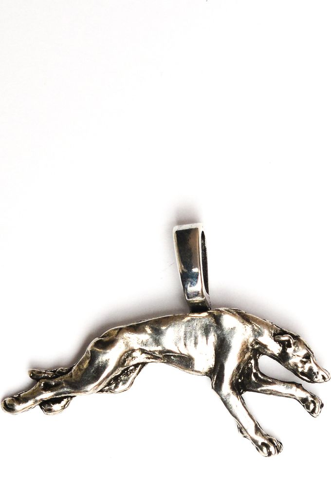 Greyhound, Grosser Englischer Windhund - Hundehalsband, versilberter Anhänger für den Hundeliebhaber, dezenter Schmuck von Art-Dog