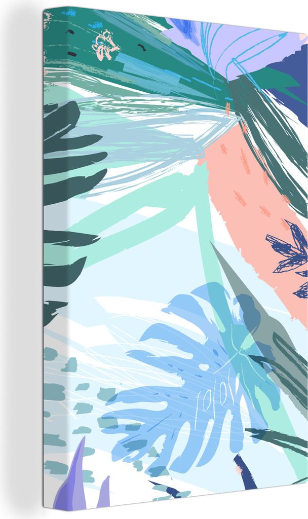 OneMillionCanvasses - Leinwandbilder - 90x140 cm, Sommer - Laub - Blau - Grün, Wandbilder Kunstdruck Wanddekoration - Wandschmucke - Schlafzimmer