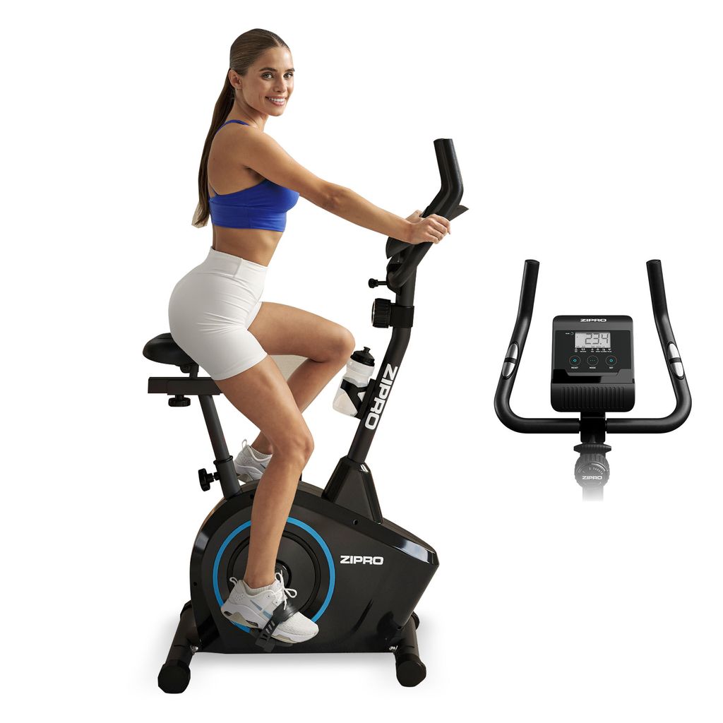 Zipro Heimtrainer Fahrrad Boost – Magnetisches Fitnessbike mit 7kg Schwungmasse Leiser Hometrainer Ergometer für Zuhause Pulsmessung, Verstellbarer