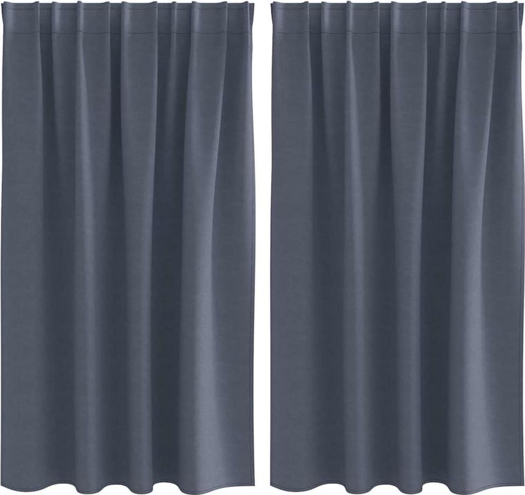 vidaXL Verdunkelungs-Vorhänge mit Ringen 2 pcs Anthrazit 140 x 140 cm