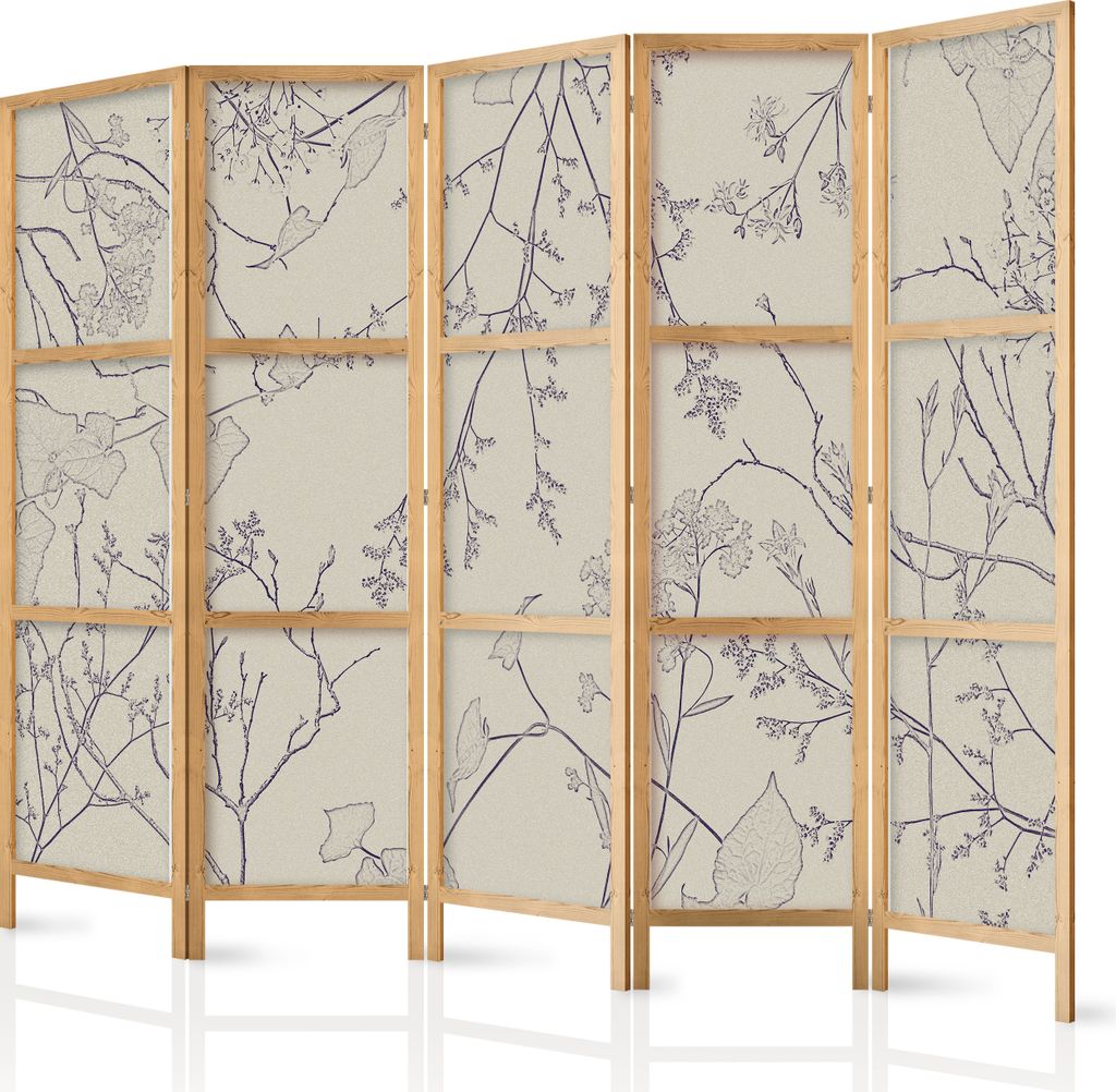 Paravent XXL 225x172 cm 5-teilig einseitig eleganter Produktbild 
