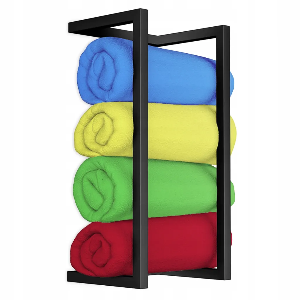 Barre porte-serviettes métal noir 55 cm design Loft robuste et durable