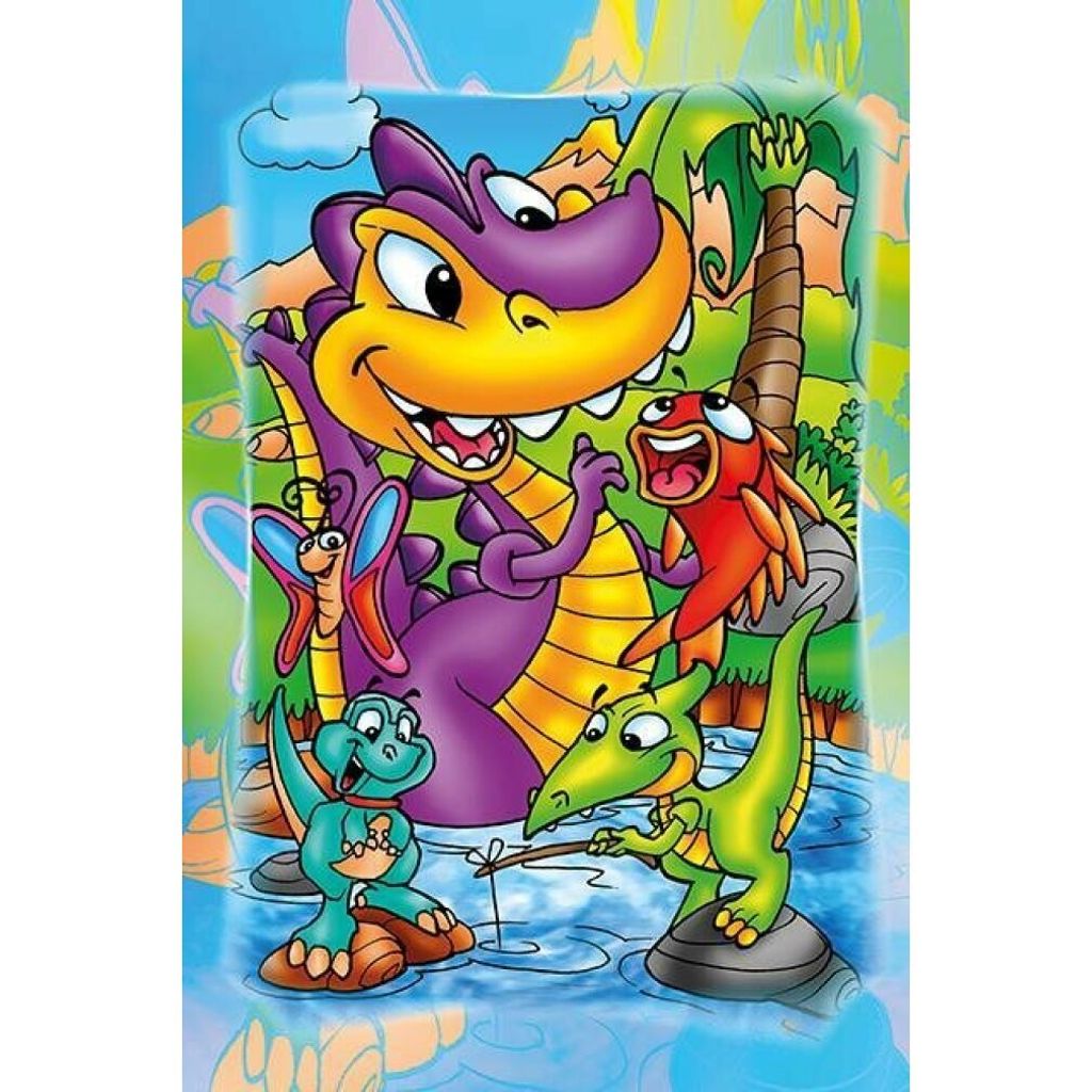 ART PUZZLE Holzpuzzle Dinosaurier auf Fisch 16 Teile