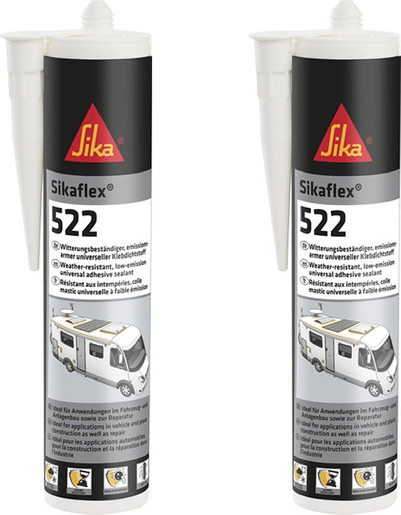 2x Sikaflex 522 weiß 300 ml dauerelastisch, überlackierbar, Produktbild 