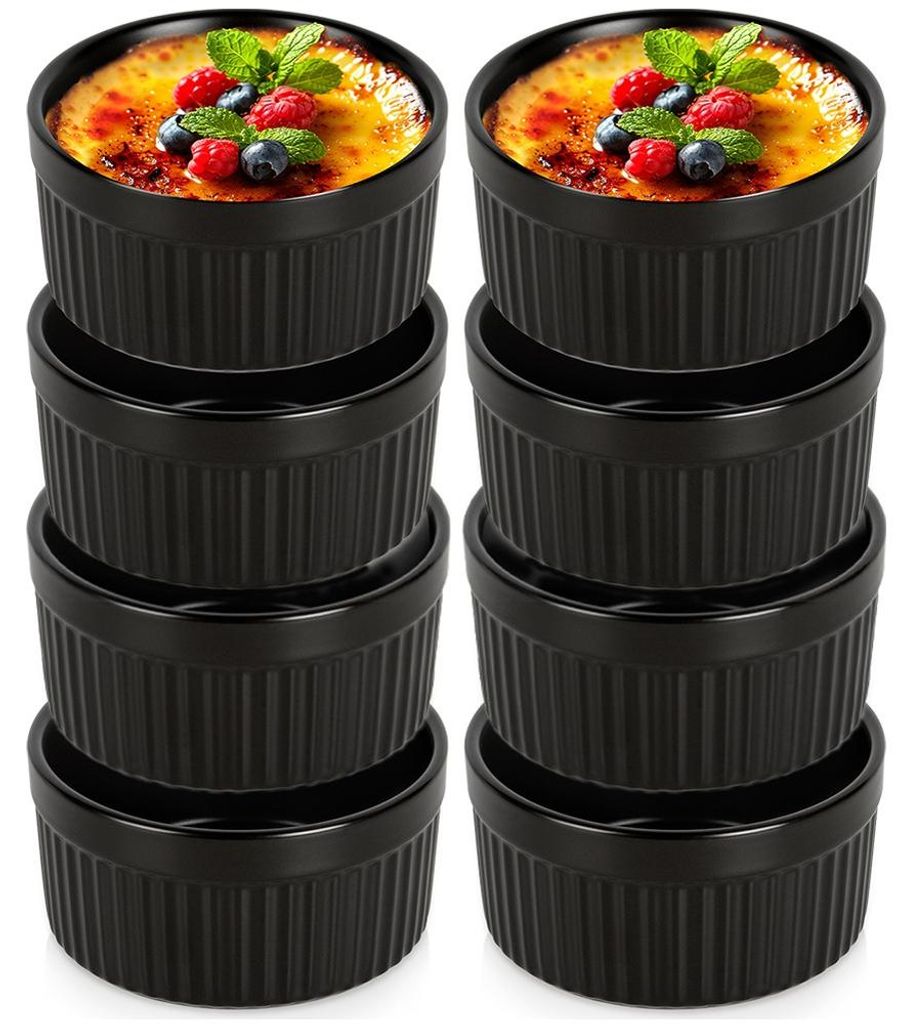 Vilde | Zwarte porseleinen ovenschalen - Set van 8 stuks - Productafbeelding 