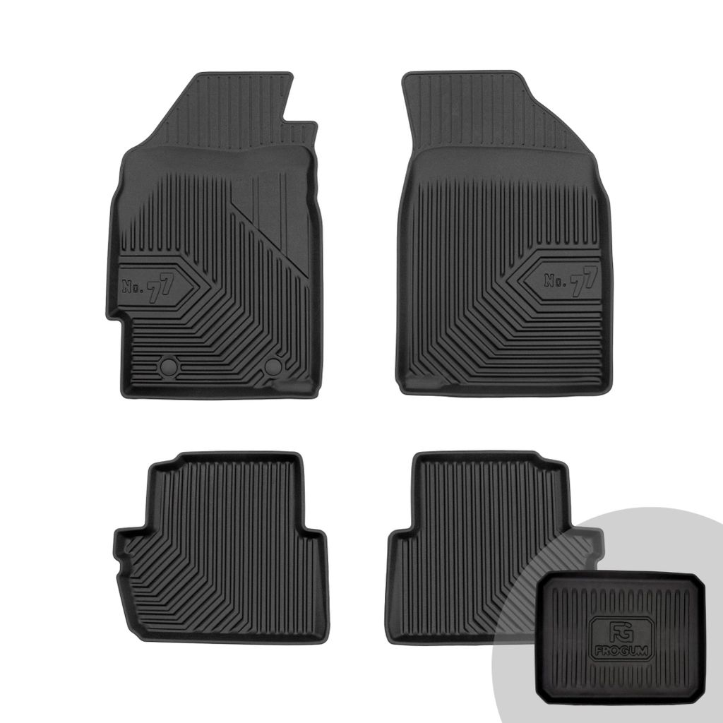 FROGUM No.77 Gummimatten Ganzjahresset von Auto Fußmatten Autofussmatten für Chevrolet Spark II 2005-2009