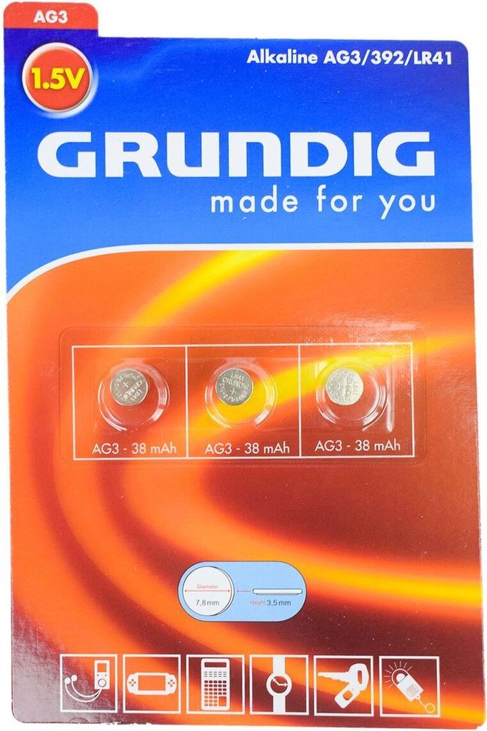 Grundig Knopfzellenbatterien 3-tlg. Alkaline, Lithium und Hearing Aid