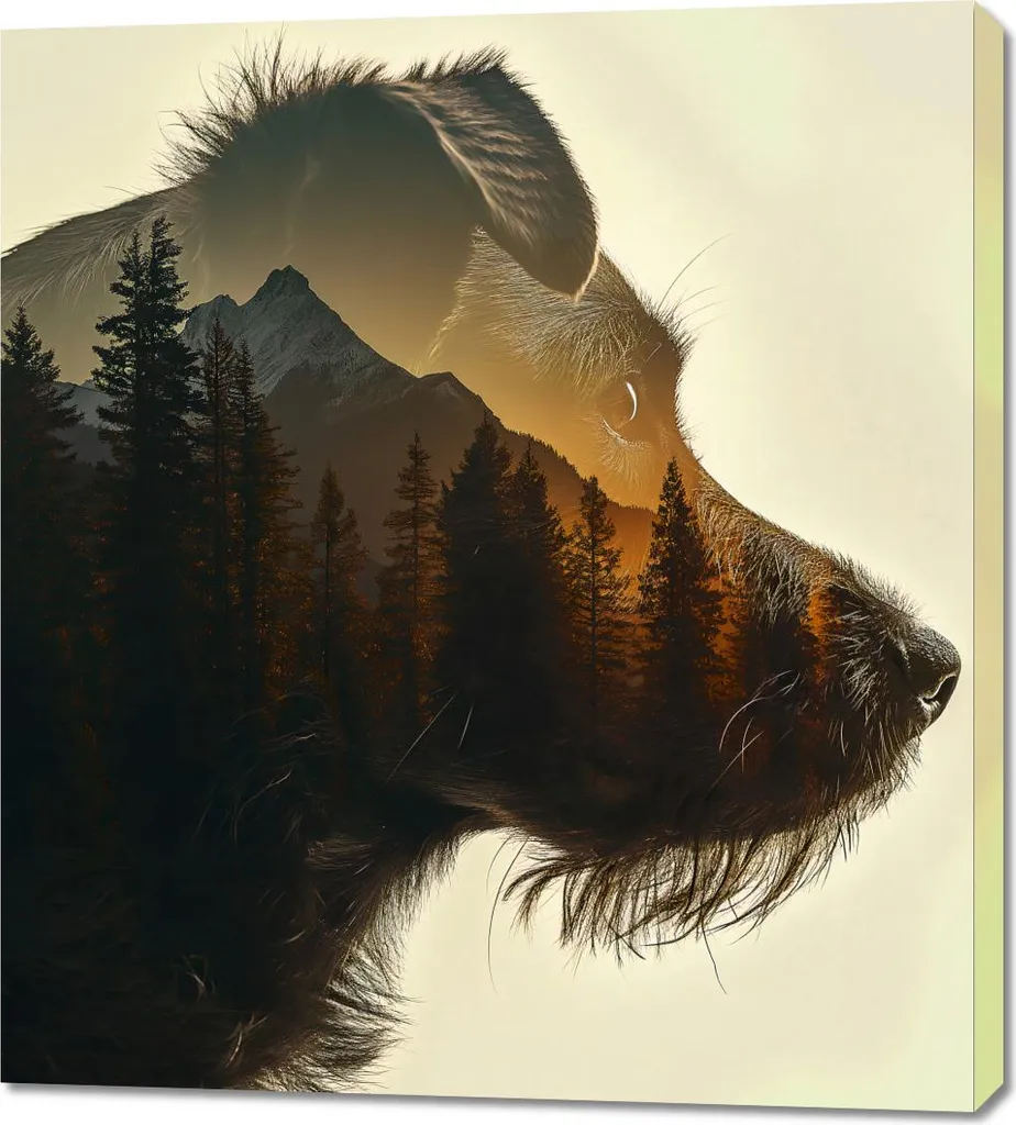 Tableau de Forêt Esprit canin 90x100 cm - Décoration Murale Nature