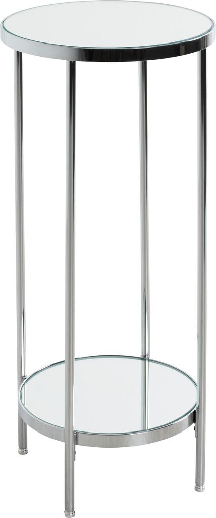 HAKU Blumenständer Beistelltisch chrom - Metall, Spiegel 5 mm, B/H/T: 28x66x28 cm