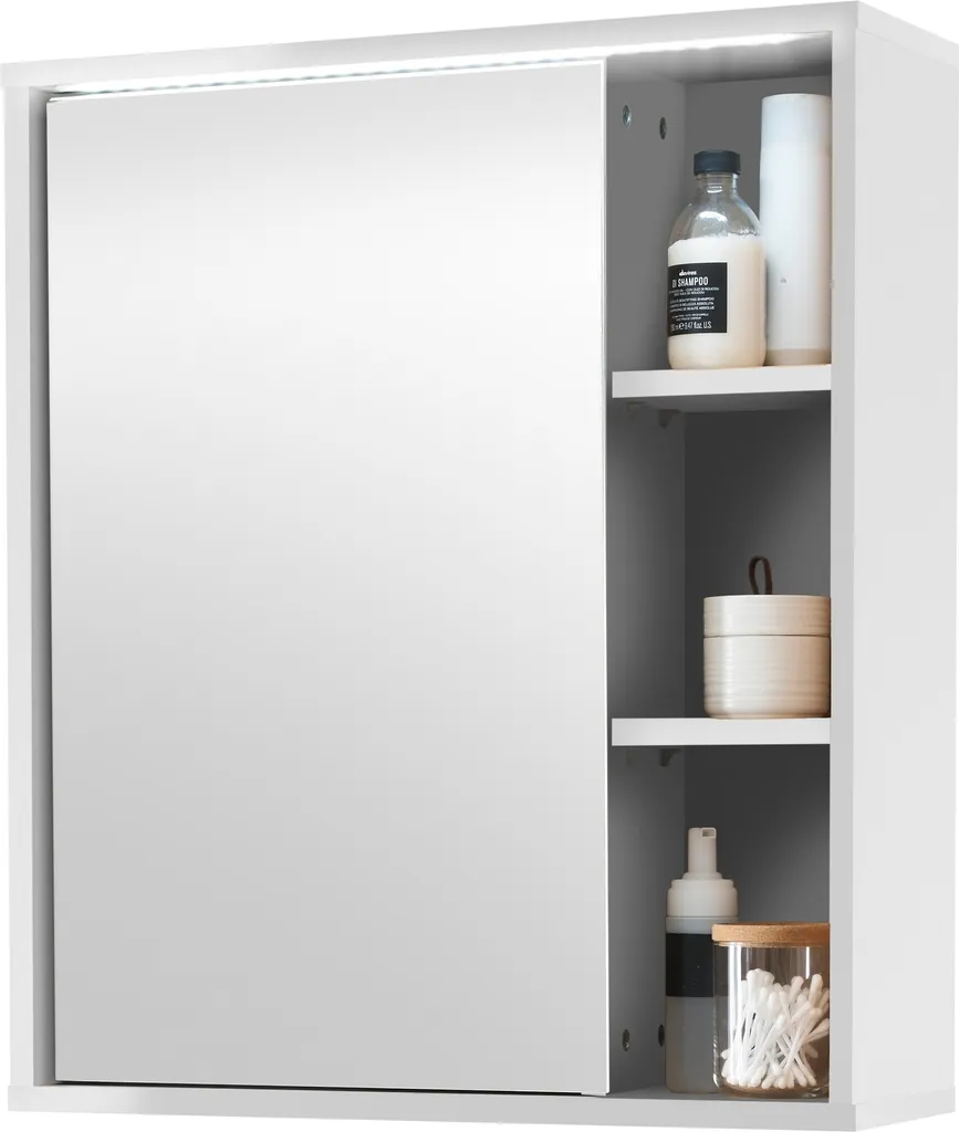 Armoire de toilette GREECE avec miroir LED blanc 60x70x20cm pour salle de bain