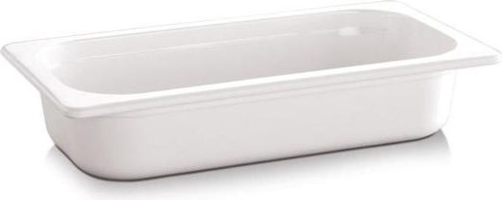 APS 83751 GN 1/4 Behälter ECO LINE, Melamin, 26,5 x 16,2 cm, Tiefe 65 mm, 1,35 Liter, weiß