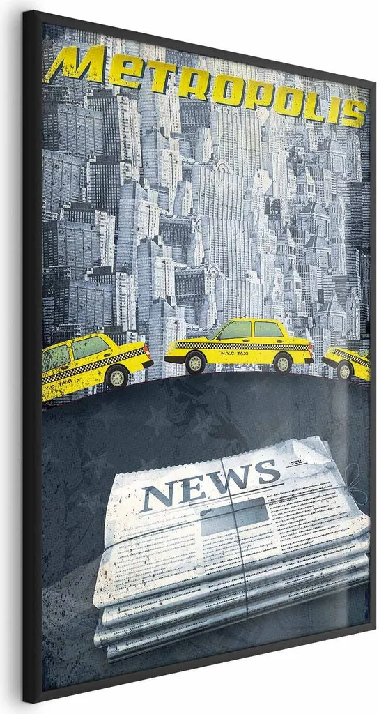 Poster Metropolis 40x60 Cornice Nera Legno MDF - Qualità Italiana