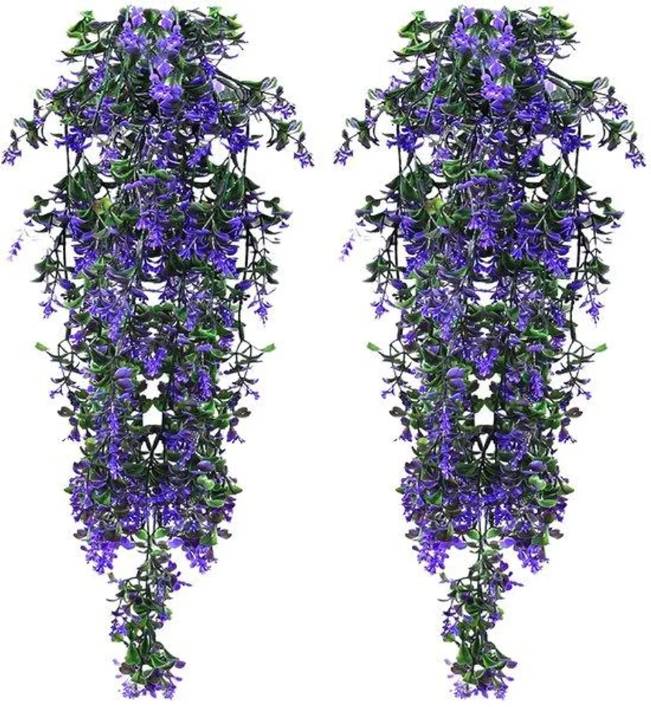 Fleurs artificielles suspendues violettes résistantes lot de 2 unités