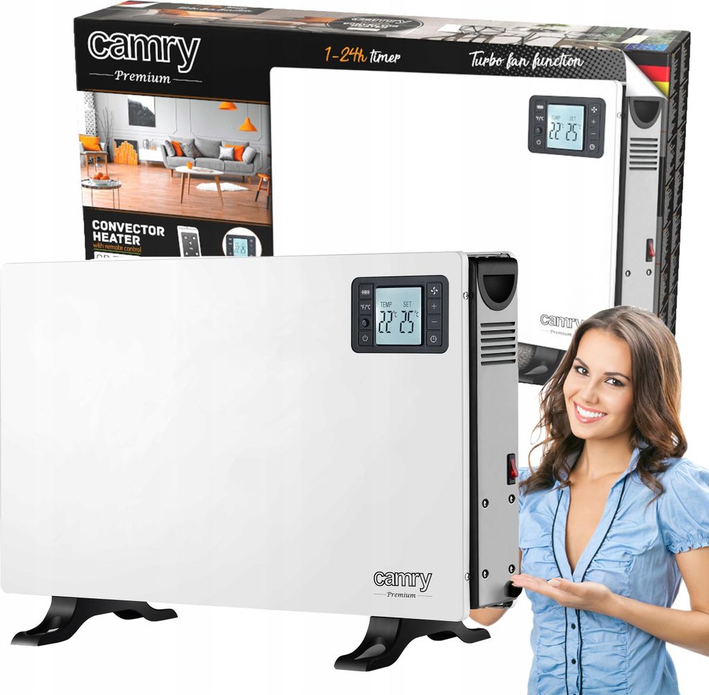 Elektrische Heizung Konvektor Stand Lcd Fernbedienung Weiss