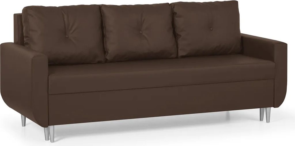3-Sitzer-Sofa mit Schlaffunktion ROT - Dunkelbraun