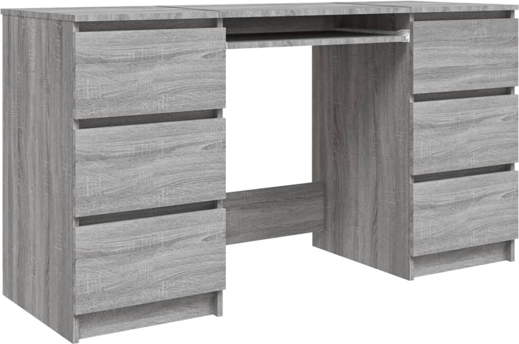 vidaXL Bureau gris Sonoma 140x50x77 cm Bois composite Image du produit 