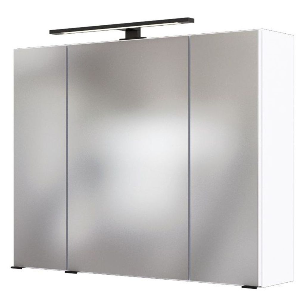 LED- Spiegelschrank 80 cm MANLY-03 weiß B/H/T: 80/64/20 cm