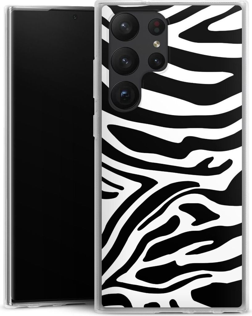 DeinDesign Handyhülle für Samsung Galaxy S23 Ultra Silikon Hülle Case Smartphone Schutzhülle Animal-Look Animalprint Zebra