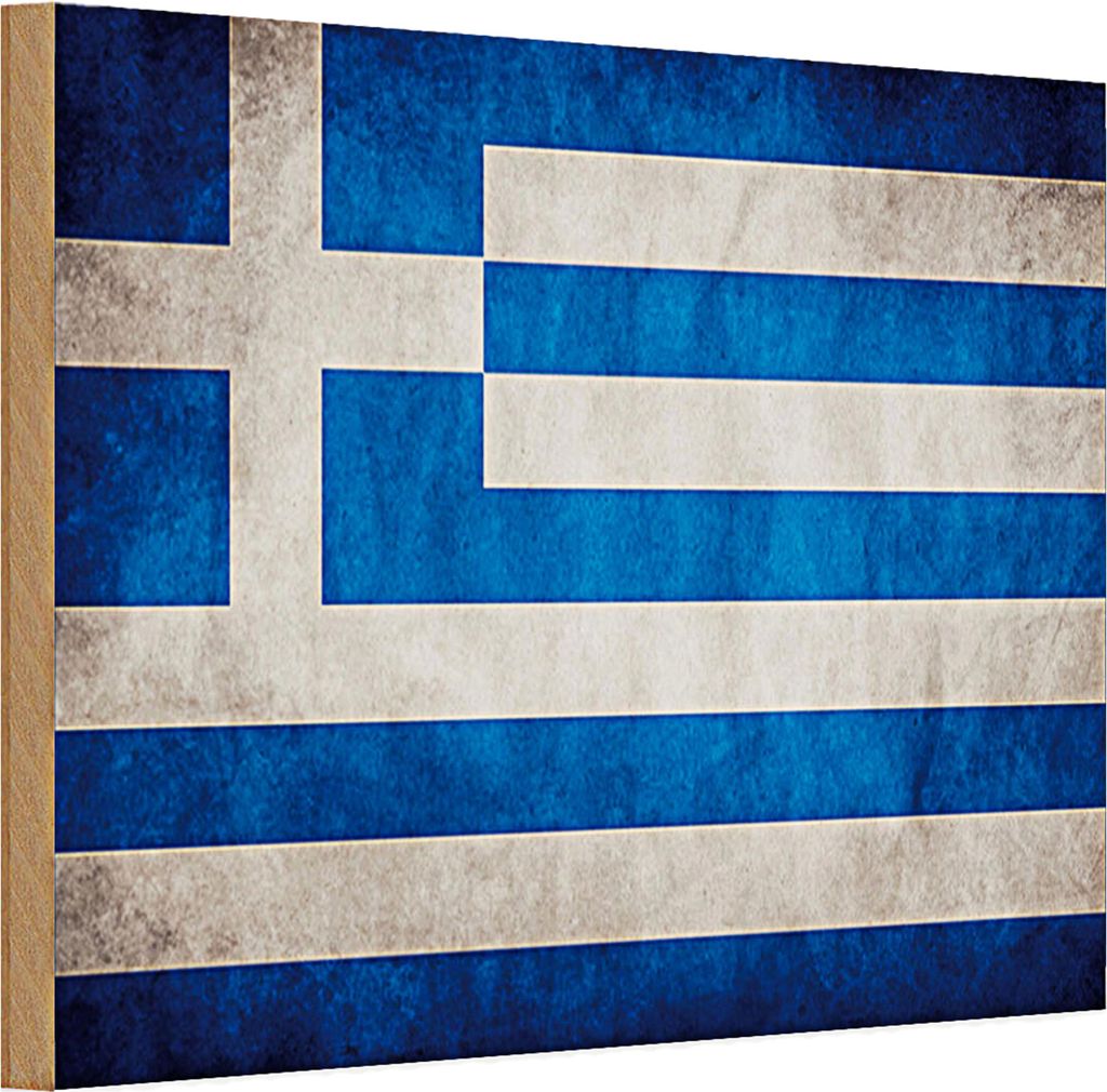 Holzschild Flagge 30x20cm Griechenland Fahne