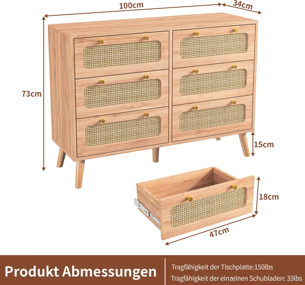 Cassettiera ProximaX in vimini rattan 6 cassetti - 3
