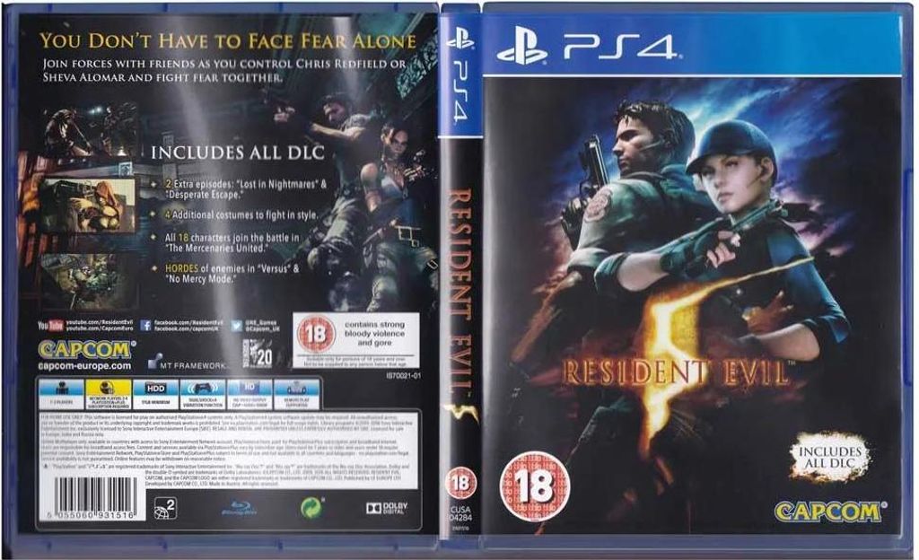 Capcom Resident Evil 5 HD Remake, PlayStation 4, M (Reif), Produktbild 