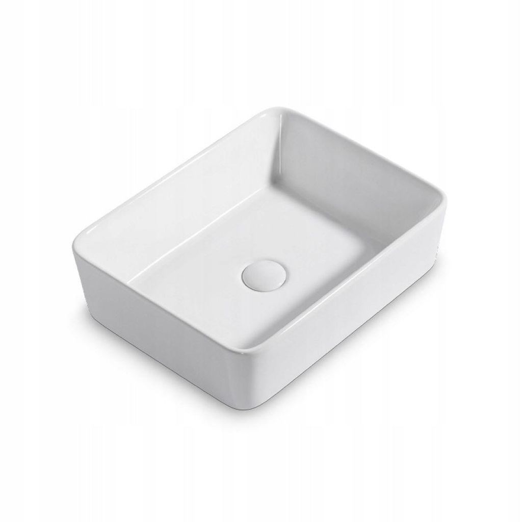Umywalka nablatowa ceramiczna stawiana biała stawiana 49x38 Zdjęcie produktu 