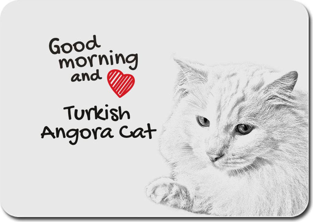 Türkisch Angorakatze - Mauspad mit Druck, personalisiertes Mauspad mit Katze, einzigartiges Gadget für Büroangestellte von Art-Dog.