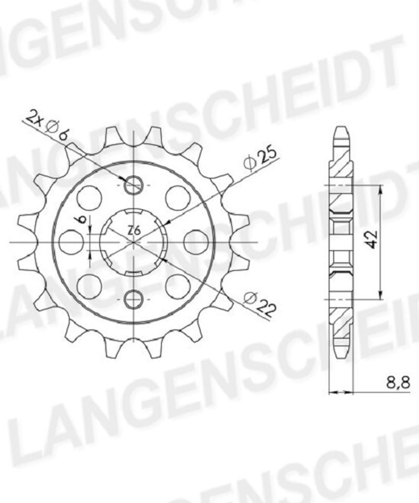 Ritzel Supersprox 520 - 16Z CST-276:16|grobverzahnt 22,0/25,0