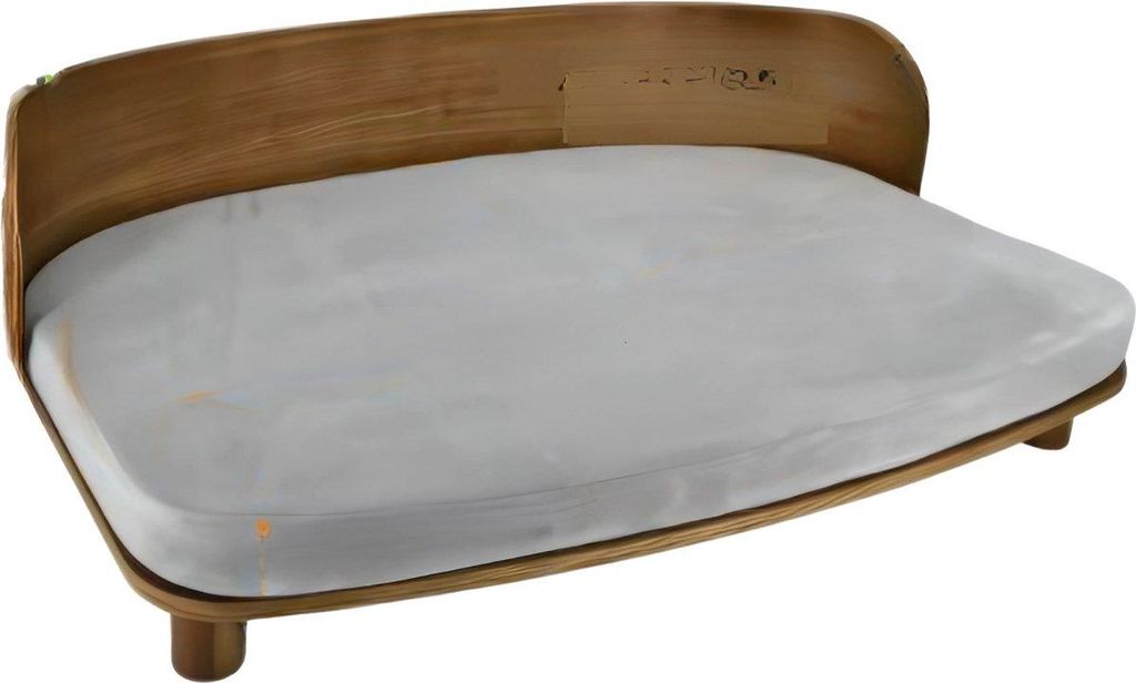 Erhöhtes Katzenbett – Hölzernes Katzenbett für Innen – Lounge-Sofa für Katzen, Welpen oder kleine Tiere – 84cm – Vintage Design mit Kom...