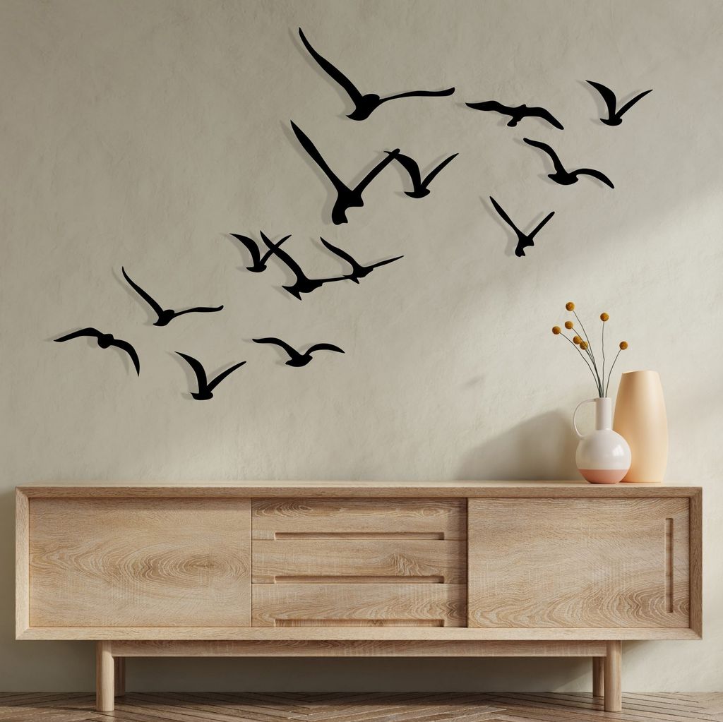 Wallity, Migration, Wanddeko, Schwarz, Metall, 29 x 18 cm Produktbild 