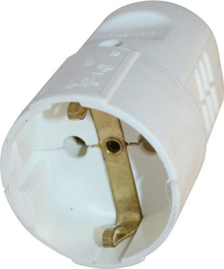 Schuko Kupplung Schukokupplung Schutzkontak 16A 230V Weiß