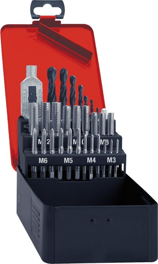 FORMAT Handgewindeschneidwergzeugsatz HSS 53-teilig, DIN:DIN 352/DIN 338_203, Schneidstoff:HSS, Gewindeart:M