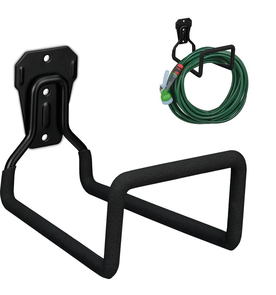 2 x Schlauchhalter, Stahl, Wandmontage, rutschfest, Produktbild 