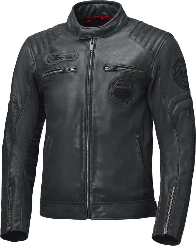Veste Held Baker 2 en Cuir de Vachette Noir 52 avec Protections CE