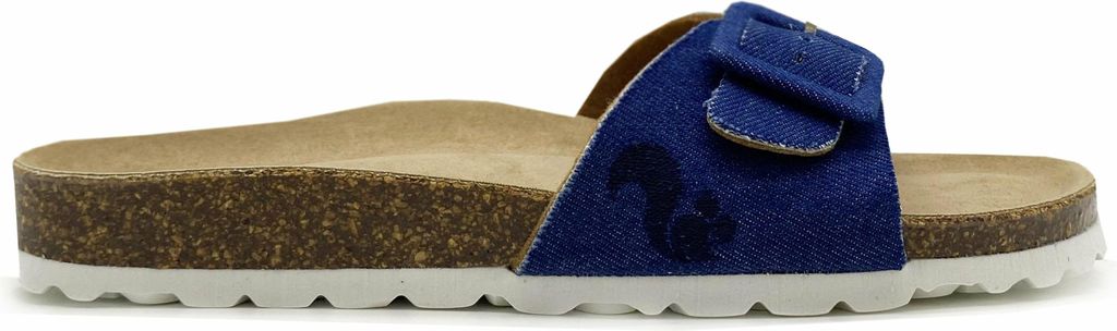 Damen Denim Strap-Sandalen Blau Ultraleicht Vegan mit ergonomischem Tieffussbett
